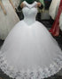 2019 Sheer O-Neck Wedding Dresses with Pearls Beaded Tulle Lace Ball Gown Bridal Dress